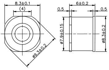 8,3*8,3*6,0 SMD diode discharge 10KA / 2-Electrode SMD Gas Tube Arrester / Gas tubes