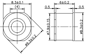 8,3*8,3*6,0 SMD diode discharge 20KA / 2-Electrode SMD Gas Tube Arrester / Gas tubes