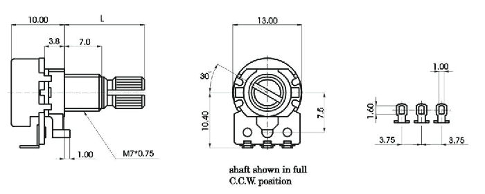 R1210N-_B1-, Rotary Potentiometers 12 mm