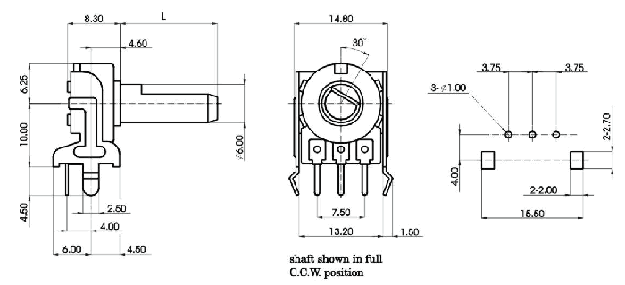 R1216N-_A4-, Rotary Potentiometers 12 mm