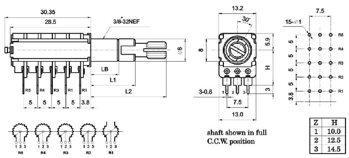 R12E_G-_A_-, Rotary Potentiometers 12 mm