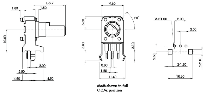 R0901N-_A4-, Rotary Potentiometers 9 mm
