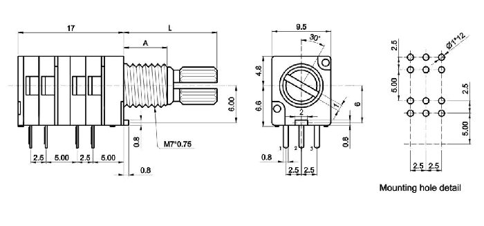 RH94_G-_A1-, Rotary Potentiometers 9 mm